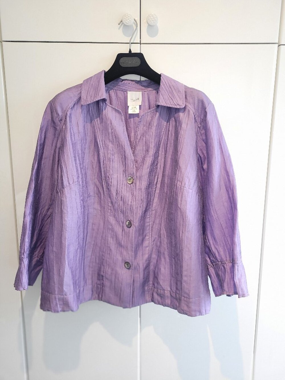 Kate Hill Linen Blend Blouse Purple Size 16W